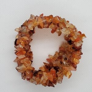 Citrine Chip Multi Strand Cuff Bracelet